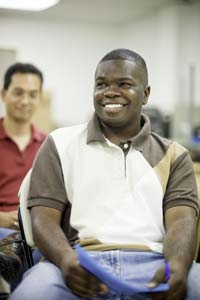 A Goodwill program participant in a job training class. A Goodwill program participant in a job training class.