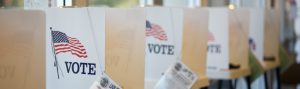 Voting booths at Hermosa Beach City Hall during California Primary