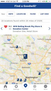 Goodwill Mobile App Locator Map