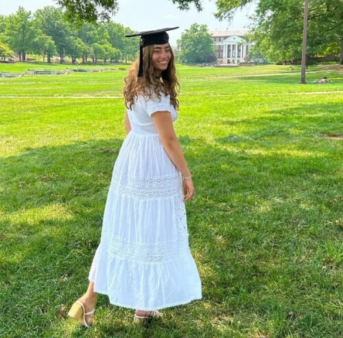 white graduation dress