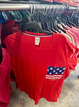 Red Long Sleeve American Flag Shirt