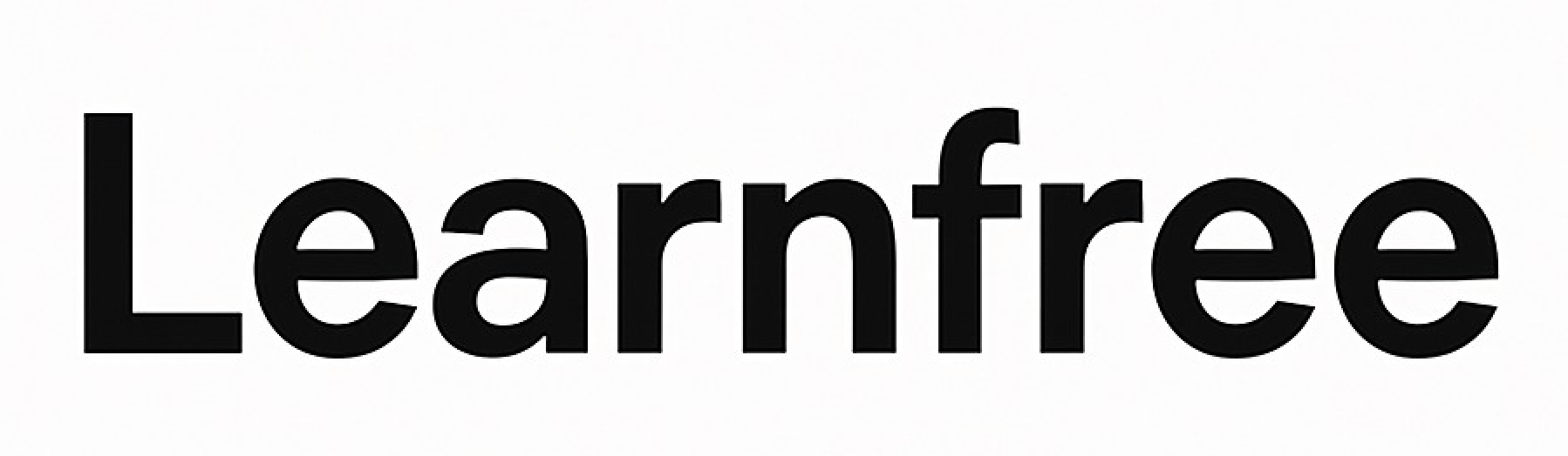 Learnfree logo in bold black letters on a white background.