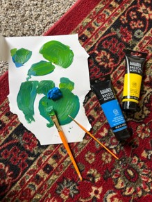 Paint and paint brushes