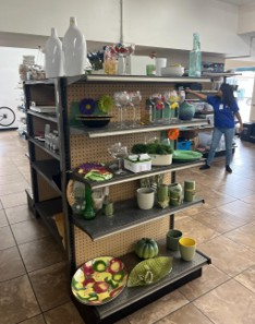 Colorful Ceramics in a Shelf