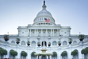 A picture of the capital building in Washington, DC