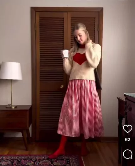 Vday Skirt and Heart Sweater
